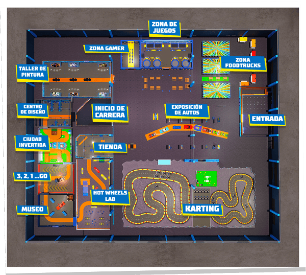 Hot Wheels experience map